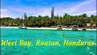 Roatan Honduras West BayGorgeous blue water beaches reefs sunsets snorkeling parasailing [upl. by Notlek]