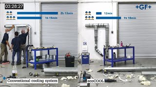 Installation time comparison with ecoCOOL vs conventional solution  GF Piping Systems [upl. by Idham]