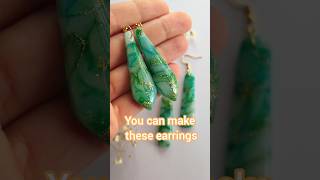 making polymer clay earrings  ink technique videotutorial diyearrings howtomake polymerclay [upl. by Eseer]