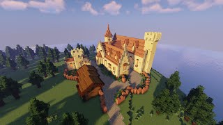 Minecraft Simple Cliffside MANOR House Timelaspe [upl. by Glenda]