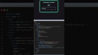 Character counter in html and css coding htmlcss webdesign python html programming foryou [upl. by Ydderf]