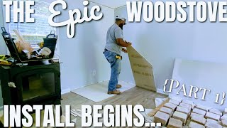 Installing a quotWood Burning Stovequot in our singlewide mobile home PART 1 [upl. by Eenafit198]