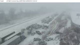 Deadly 70car pileup in Iowa caught on camera [upl. by Erminie701]