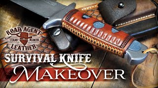 Making Over My Cold Steel Survival Knife Leather Working ASMR [upl. by Endaira]