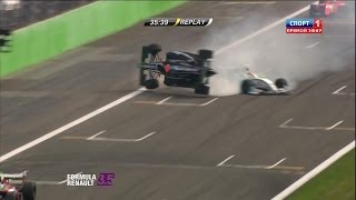 WSBR Monza 2014 Race 1 Huge crash Sorensen Jaafar [upl. by Agueda186]