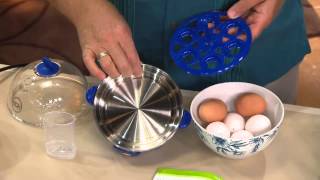 Eggspress Egg Cooker amp Poacher by MarkCharles Misilli with David Venable [upl. by Ahsinat]