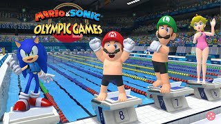 Mario amp Sonic At The Olympic Games Tokyo 2020 Swimming  Sonic Mario Luigi Peach Daisy  Gameplay [upl. by Nnalorac]