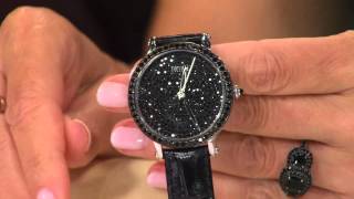 Ecclissi 530 ct tw Black Spinel Leather Strap Sterling Watch with Nancy Hornback [upl. by Ived]