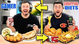 I swapped DIETS with a PRO GAMER for 24hours ft ITSYEBOI  What Do Gamers really EAT [upl. by Notlem]