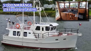 THIS Is Hull 1 €585K STEEL Trawler Yacht With A 5000 NM Range [upl. by Garmaise]