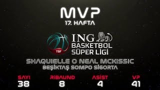 INGBasketbolSüperLigi 17 haftasında MVP Beşiktaş Sompo Sigortadan Shaquielle O Neal Mckissic oldu [upl. by Shieh]