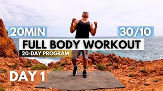 HIIT Full Body Workout 20 Min  TABATA 3010  20Day Program DAY 1 [upl. by Gromme286]