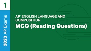 1  MCQ Reading Questions  Practice Sessions  AP English Language and Composition [upl. by Idleman]