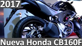 Honda CB 160F 2017 al 2018 Ficha Técnica y Caracteristicas  nuevas motos 2017 colombia [upl. by Annaynek]