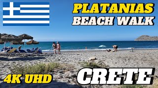 Discover Cretes Platanias Beach A Walking Tour in Greece  4KWALKTOURZ [upl. by Slen]