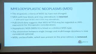 WHO Update on Myeloid Neoplasms – Dr Nahlah Alghasham Sep 30Oct 1 2022 [upl. by Tapes]