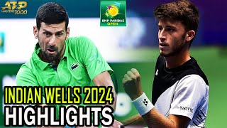 Novak Djokovic vs Luca Nardi Round 3 Highlights  Indian Wells 2024 [upl. by Cirek]