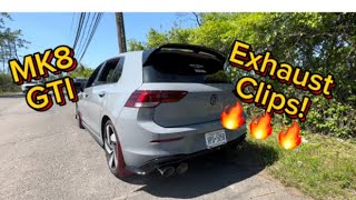 MK8 GTI FULL MILLTEK RACE EXHAUSTMILLTEK CATTED HIFLOW DOWNPIPE SOUND CLIPS [upl. by Amadeus]