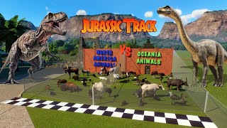 North American Animals VS Oceania Animals Race in Planet Zoo included Kangaroo Puma amp Ostrich [upl. by Dyal]