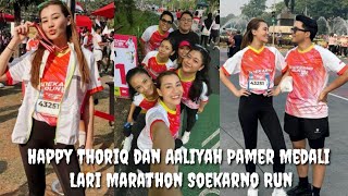 Happy Thoriq dan Aaliyah dapat Medali Lari Maraton Soekarno RunLisazubaidi [upl. by Andrade]