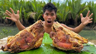 Mukbang Crispy Ulo OUTDOOR COOKING Eating Delicious  Boy Tapang 🐷🥵🌶️ [upl. by Abrahamsen]