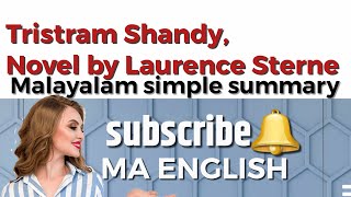 Tristram Shandy Novel by Laurence SterneMalayalam explanation ma English ba literature [upl. by Gherardo]