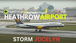 Live London Heathrow Airport  High winds post storm Jocelyn Wednesday 24th January 2024 [upl. by Regor]