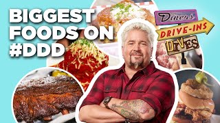 Top 10 BIGGEST Foods in DDD History with Guy Fieri  Diners DriveIns and Dives  Food Network [upl. by Annahpos]