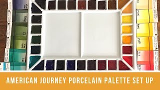 Studio Watercolor Palette Set Up  American Journey Porcelain Palette [upl. by Celinka127]