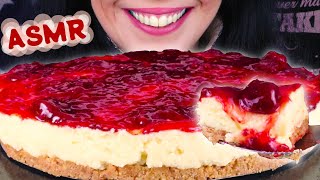 ASMR STRAWBERRY CHEESECAKE 🍰  No Talking Mukbang  먹방  Real Eating Sounds [upl. by Ariait]