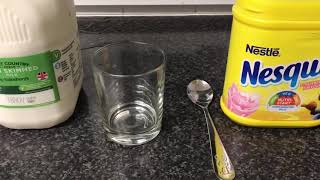 How to make nesquik strawberry milkshake [upl. by Farlay]