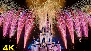 4K Disney Celebrate The Magic amp Wishes Fireworks Display  Walt Disney World Florida [upl. by Nivrad]