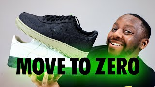 Air Force 1 Move To Zero Seaglass Black Olive Sneaker Review Sustainable Schopes 033 FJ4160 001 002 [upl. by Flinn66]