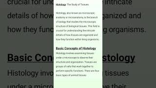 Explanation Of Histology And Basic Concept Of Histology histology Conceptofhistology [upl. by Haropizt]