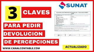 3 CLAVES PARA PRESENTAR LA SOLICITUD DE DEVOLUCION DE PERCEPCIONES NO APLICADAS SUNAT [upl. by Stearns]