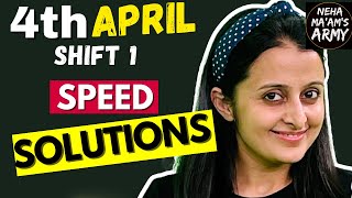 JEE APRIL 2024  4th APRIL SHIFT 1 PAPER SOLUTIONS  SPEED SOLUTIONS  JEE MATHS NEHA MAM jee2024 [upl. by Clark]