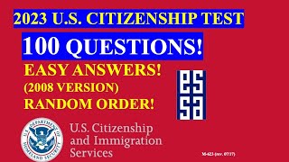 2023  100 Civics Questions for the US Citizenship Test 24 [upl. by Volkan]