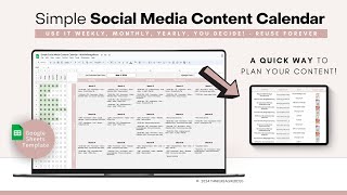 Social Media Content Planner Spreadsheet  Social Media Content Calendar  Google Sheets Template [upl. by Howe]