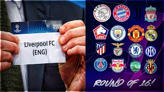 2122 UEFA CHAMPIONS LEAGUE ROUND OF 16 REDRAW LIVE [upl. by Tada]