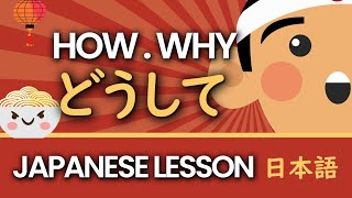 Beginner Japanese Grammar Lesson どうして DOUSHITE WHYHOW N5  Fun Japanese for Beginners [upl. by Ahsok]