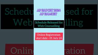 AP EAMCETAP EAPCET 2024 Counselling Schedule released Counselling dates Trending apeamcet2024 [upl. by Chrystal]