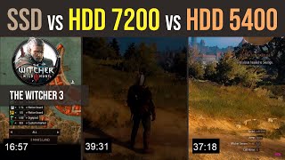 EVO 850 SSD vs HDD 1TB 7200 rpm vs HDD 1TB WD Red 5400 rpm The Witcher 3 [upl. by Pfeifer]