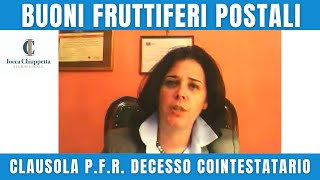 rimborso buoni fruttiferi postali clausola pfr decesso cointestatario [upl. by Atineg]