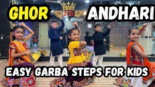 Ghor Andhari Re Rataldi Maa  rb dance studio  new garba song  easy garba steps for kids [upl. by Ennayelsel]