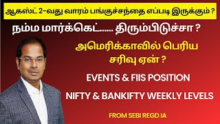 ஆகஸ்ட் 2வது வாரம் பங்குச்சந்தை எப்படி இருக்கும்   FIIs Position  Nifty amp Bankifty Weekly Levels [upl. by Ynnaej]