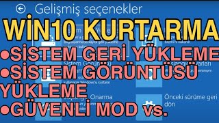 windows 10 kurtarma ortamına giriş ve kurtarma seçenekleri ile işletim sistemi nasıl onarılır [upl. by Cheshire]