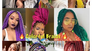 🔥AMAZING COLORFUL BOX BRAIDS 🔥 Trendy Braid Styles [upl. by Nawotna289]