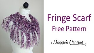 City Life Fringed Scarf Free Crochet Pattern by Maggie Weldon  Right Handed [upl. by Ormiston2]