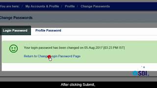 SBI RINB – How to Change Login or Profile Password on Online SBI [upl. by Aeikan]