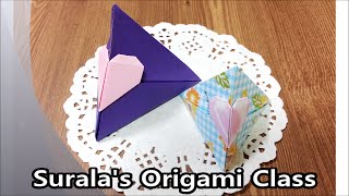 Origami  Piramid Box with Heart Clip [upl. by Canotas]